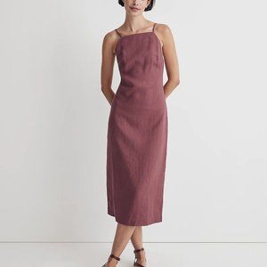 Madewell Square Neck Midi Dress in 100% Linen
